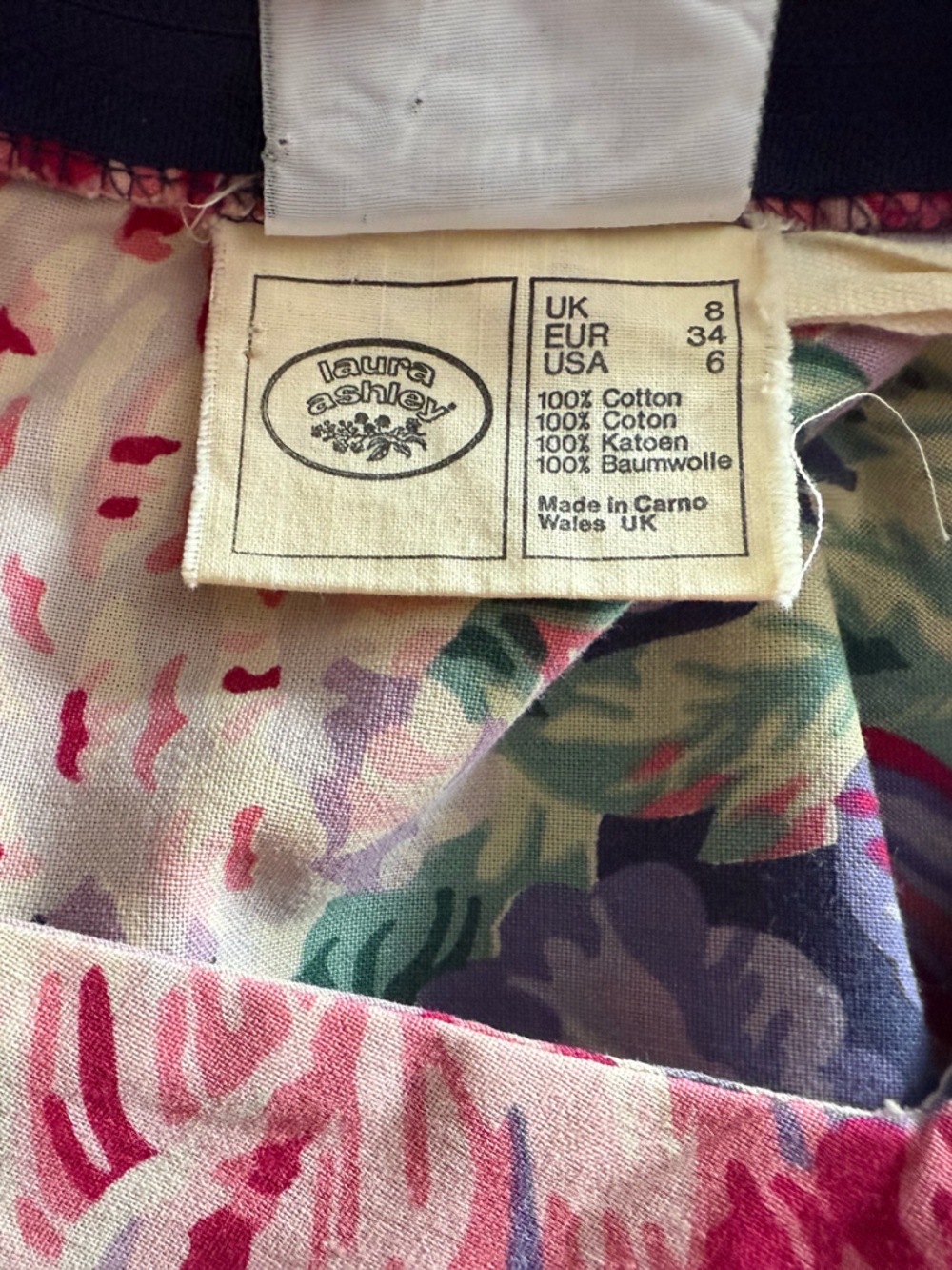 Vintage Laura Ashley Multicolor Floral Sundress - Pink, Purple, Green - Picture 4 of 4